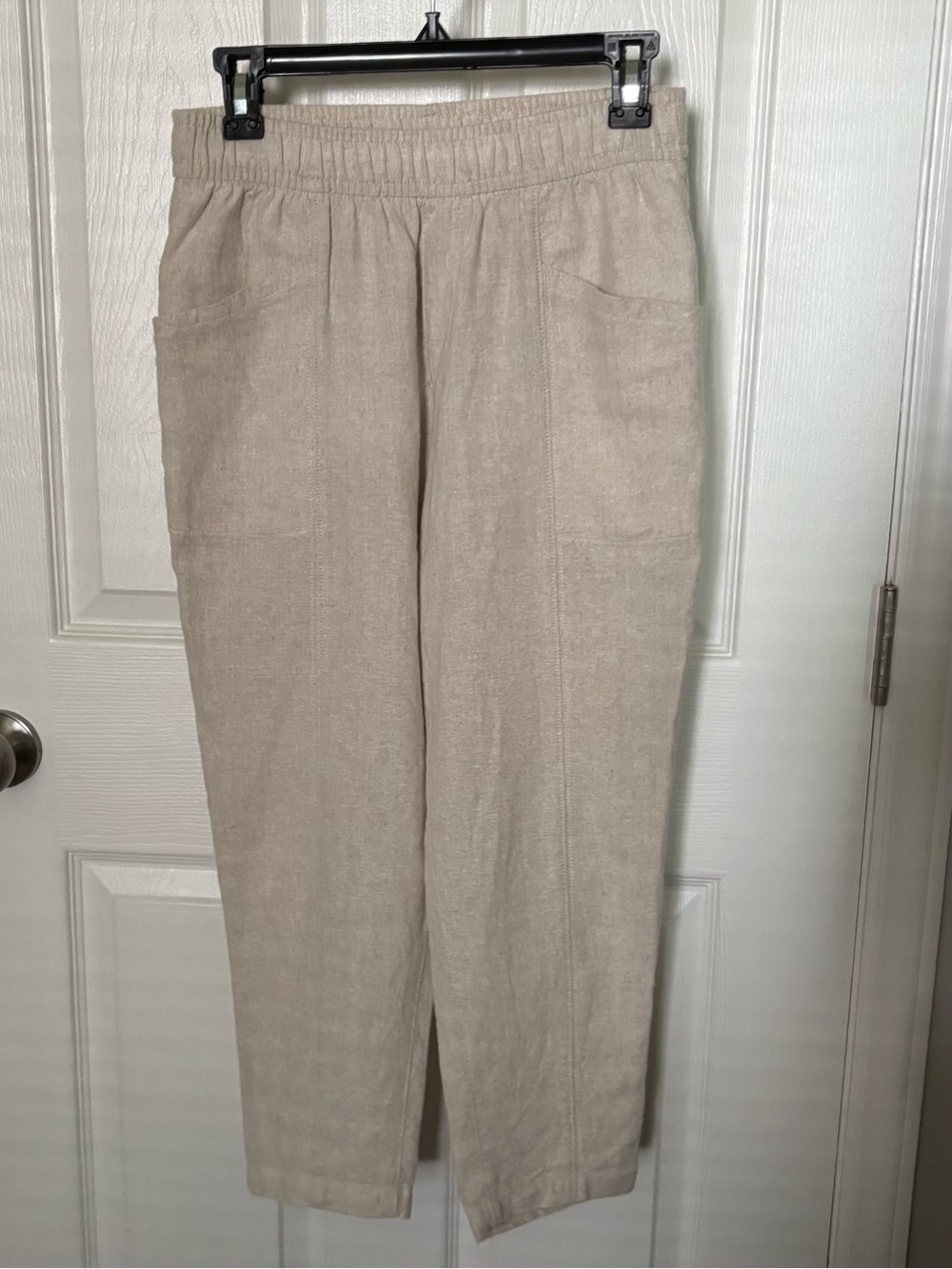 Old Navy Linen Tan Tapered Pants size Petite XS in Great Condition - Picture 6 of 8